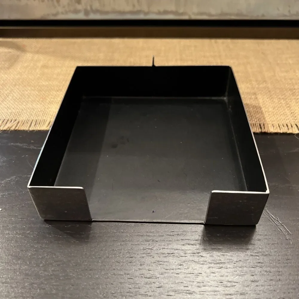 Michael Aram Cocktail Napkin Holder Silver Black-Broken for parts or Repair